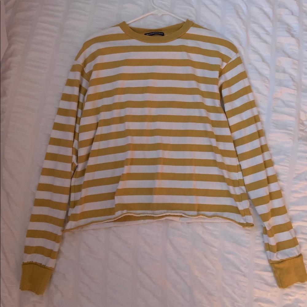 Brandy Melville Yellow Striped Long Sleeve